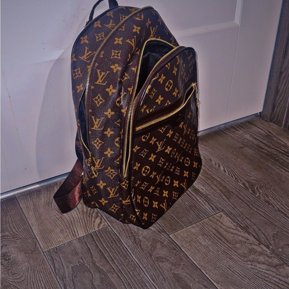 Louis Vuitton Dark Brown/Tan Monogram Backpack - Picture 13 of 14